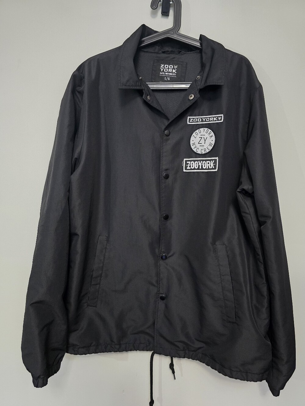 Zoo York Black Windbreaker Streetwear Jacket Size Large